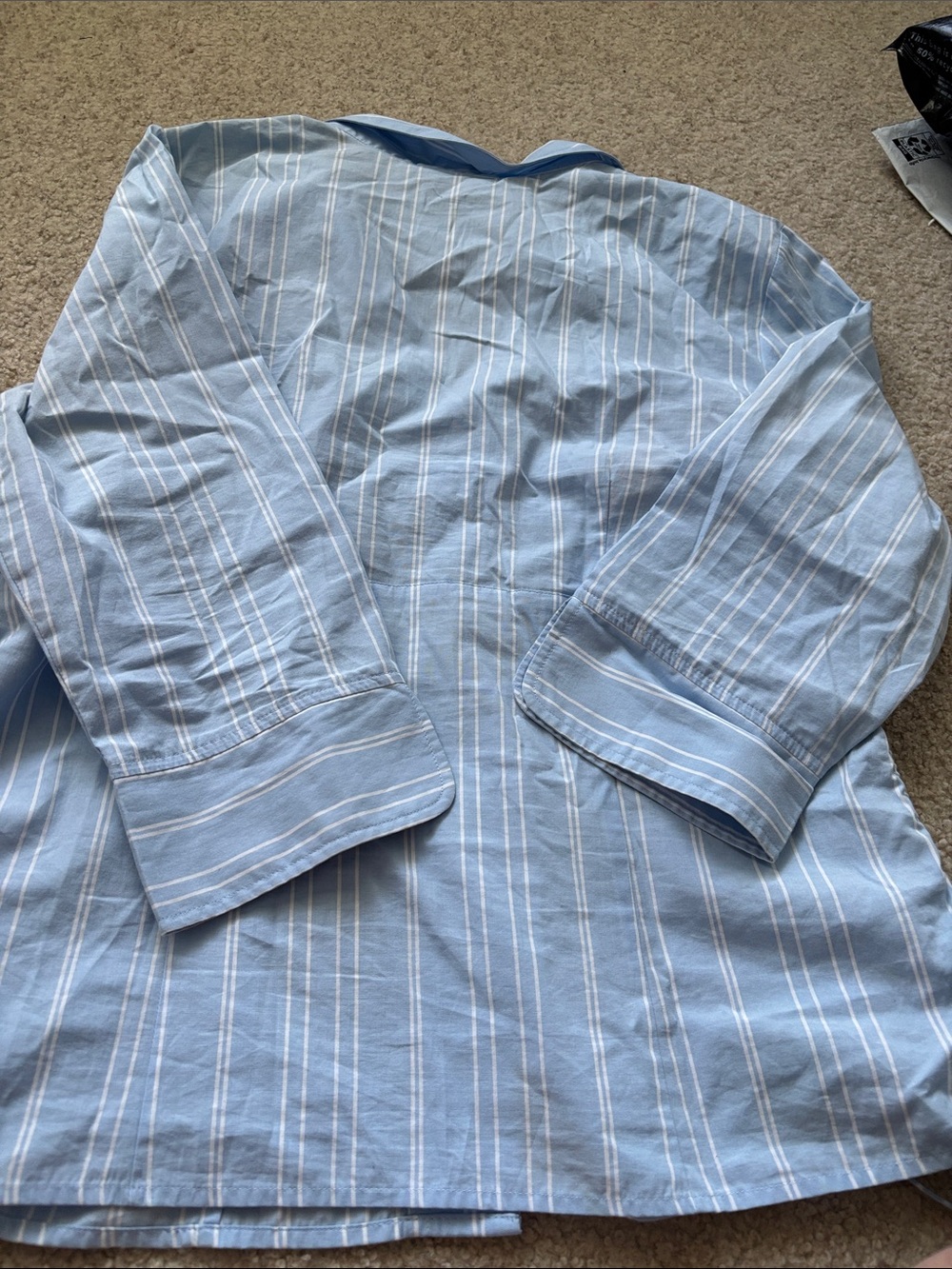 Style & Co. Light Blue and White Striped Shirt - Picture 5 of 5